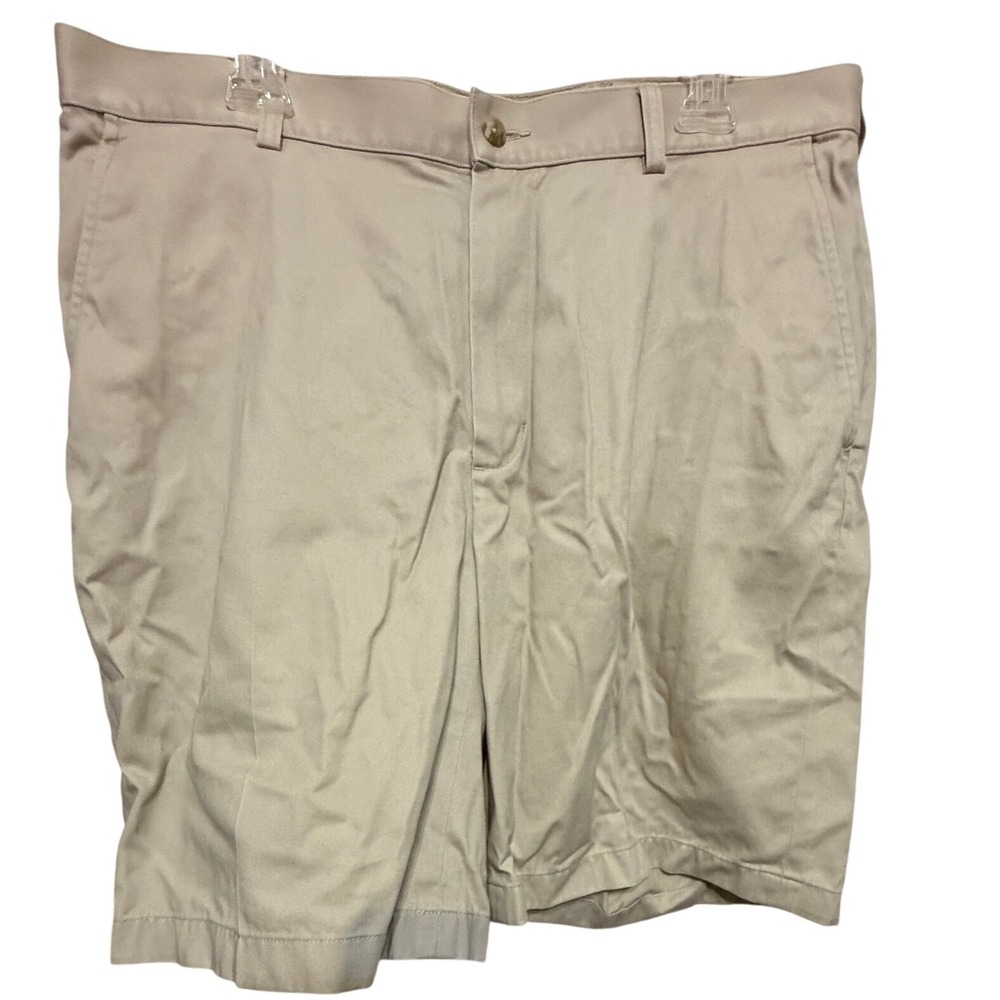 Jos. A. Bank Traveler's Collection Khaki Shorts Mens 38 Tan Flat Front Cotton